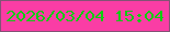 文字の大きさ：5、枠の色：835375、背景の色：fa3da5、文字の色：0ecc12 無料ブログパーツのブログ時計