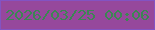 文字の大きさ：1、枠の色：8353c3、背景の色：96489c、文字の色：3c8653 無料ブログパーツのブログ時計