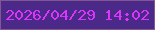 文字の大きさ：5、枠の色：835692、背景の色：4a2988、文字の色：db34fb 無料ブログパーツのブログ時計