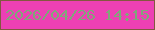 文字の大きさ：5、枠の色：835740、背景の色：ed40b4、文字の色：7fa779 無料ブログパーツのブログ時計