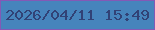文字の大きさ：5、枠の色：8359b6、背景の色：4684bc、文字の色：314276 無料ブログパーツのブログ時計