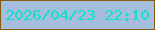 文字の大きさ：4、枠の色：835d0a、背景の色：a6bede、文字の色：0ee0d0 無料ブログパーツのブログ時計