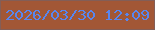 文字の大きさ：2、枠の色：835e57、背景の色：a25736、文字の色：5886f0 無料ブログパーツのブログ時計