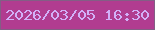 文字の大きさ：3、枠の色：835e85、背景の色：b13c90、文字の色：d2b0f8 無料ブログパーツのブログ時計