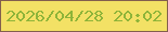 文字の大きさ：4、枠の色：835f4d、背景の色：f3e165、文字の色：8eb439 無料ブログパーツのブログ時計