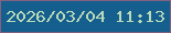 文字の大きさ：1、枠の色：836281、背景の色：145f8e、文字の色：b9d9ba 無料ブログパーツのブログ時計