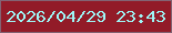 文字の大きさ：4、枠の色：836373、背景の色：921b28、文字の色：9ef6f6 無料ブログパーツのブログ時計