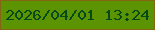 文字の大きさ：5、枠の色：836515、背景の色：5c9300、文字の色：054a1c 無料ブログパーツのブログ時計