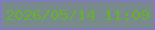 文字の大きさ：3、枠の色：8370e6、背景の色：788a8c、文字の色：67b22b 無料ブログパーツのブログ時計