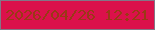 文字の大きさ：1、枠の色：837687、背景の色：db114b、文字の色：9a3916 無料ブログパーツのブログ時計