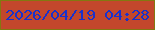 文字の大きさ：4、枠の色：837810、背景の色：c3472c、文字の色：1931cb 無料ブログパーツのブログ時計