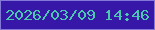 文字の大きさ：5、枠の色：8378d9、背景の色：3617a8、文字の色：49c7af 無料ブログパーツのブログ時計