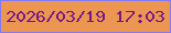 文字の大きさ：4、枠の色：8379f2、背景の色：ec9652、文字の色：781985 無料ブログパーツのブログ時計