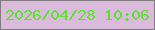 文字の大きさ：4、枠の色：837b81、背景の色：dbbbdc、文字の色：5de130 無料ブログパーツのブログ時計