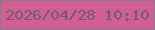 文字の大きさ：3、枠の色：837c8f、背景の色：d25f91、文字の色：725979 無料ブログパーツのブログ時計