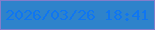 文字の大きさ：2、枠の色：837dcb、背景の色：2e83cb、文字の色：0f76f1 無料ブログパーツのブログ時計