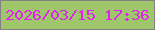 文字の大きさ：5、枠の色：837f85、背景の色：9fc66b、文字の色：df24ee 無料ブログパーツのブログ時計