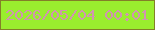 文字の大きさ：1、枠の色：838028、背景の色：9aee2e、文字の色：d195b0 無料ブログパーツのブログ時計