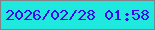 文字の大きさ：2、枠の色：838186、背景の色：1fe8de、文字の色：3b09ee 無料ブログパーツのブログ時計