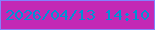 文字の大きさ：3、枠の色：8381fd、背景の色：c328b5、文字の色：0093d4 無料ブログパーツのブログ時計