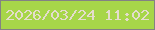 文字の大きさ：4、枠の色：838283、背景の色：a7d649、文字の色：e4ddcd 無料ブログパーツのブログ時計