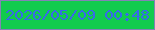 文字の大きさ：5、枠の色：8382b6、背景の色：11cb4e、文字の色：3869e9 無料ブログパーツのブログ時計