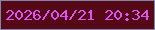 文字の大きさ：4、枠の色：8384aa、背景の色：550917、文字の色：df53f4 無料ブログパーツのブログ時計