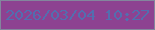 文字の大きさ：2、枠の色：83869d、背景の色：8d4291、文字の色：536eaf 無料ブログパーツのブログ時計