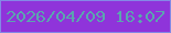 文字の大きさ：4、枠の色：8388e6、背景の色：8f34da、文字の色：5ba5af 無料ブログパーツのブログ時計