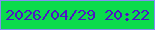 文字の大きさ：1、枠の色：838ef4、背景の色：0bdb4d、文字の色：4e14c4 無料ブログパーツのブログ時計