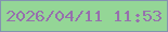 文字の大きさ：4、枠の色：8392b1、背景の色：94d696、文字の色：9670ad 無料ブログパーツのブログ時計