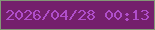 文字の大きさ：3、枠の色：839776、背景の色：741f6c、文字の色：b04eca 無料ブログパーツのブログ時計
