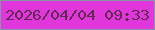 文字の大きさ：4、枠の色：8397a4、背景の色：e036db、文字の色：602a51 無料ブログパーツのブログ時計