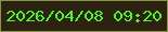 文字の大きさ：4、枠の色：839847、背景の色：2d2111、文字の色：49fc18 無料ブログパーツのブログ時計