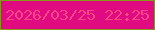文字の大きさ：3、枠の色：839916、背景の色：e00a81、文字の色：fe4686 無料ブログパーツのブログ時計