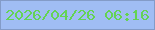 文字の大きさ：4、枠の色：839bc8、背景の色：a0bdf4、文字の色：64d353 無料ブログパーツのブログ時計