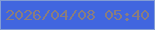 文字の大きさ：4、枠の色：839dd4、背景の色：4166df、文字の色：8a7d7e 無料ブログパーツのブログ時計