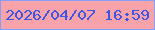 文字の大きさ：1、枠の色：839ff8、背景の色：f7a3a9、文字の色：3e54e5 無料ブログパーツのブログ時計