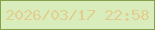文字の大きさ：2、枠の色：83a247、背景の色：d9edbc、文字の色：e4ce8f 無料ブログパーツのブログ時計