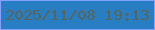 文字の大きさ：4、枠の色：83a2fe、背景の色：277ec3、文字の色：59655b 無料ブログパーツのブログ時計
