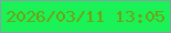 文字の大きさ：3、枠の色：83a3a3、背景の色：1bf258、文字の色：70a114 無料ブログパーツのブログ時計