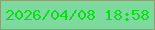 文字の大きさ：3、枠の色：83a573、背景の色：7ed99e、文字の色：0ade16 無料ブログパーツのブログ時計