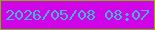 文字の大きさ：1、枠の色：83b20d、背景の色：d005e7、文字の色：43b6d8 無料ブログパーツのブログ時計