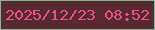 文字の大きさ：5、枠の色：83b59d、背景の色：582a2f、文字の色：e85091 無料ブログパーツのブログ時計