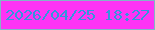文字の大きさ：1、枠の色：83b5c6、背景の色：fe34f5、文字の色：3396dd 無料ブログパーツのブログ時計