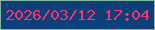 文字の大きさ：2、枠の色：83b6a0、背景の色：0d3f7a、文字の色：f6356c 無料ブログパーツのブログ時計