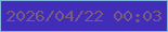 文字の大きさ：4、枠の色：83b6de、背景の色：412db8、文字の色：785c81 無料ブログパーツのブログ時計