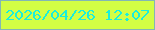 文字の大きさ：3、枠の色：83b7b4、背景の色：d3fe44、文字の色：1beeda 無料ブログパーツのブログ時計