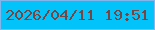 文字の大きさ：4、枠の色：83b7ec、背景の色：03c3fb、文字の色：764441 無料ブログパーツのブログ時計