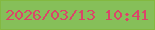 文字の大きさ：1、枠の色：83b940、背景の色：86bf59、文字の色：da4569 無料ブログパーツのブログ時計